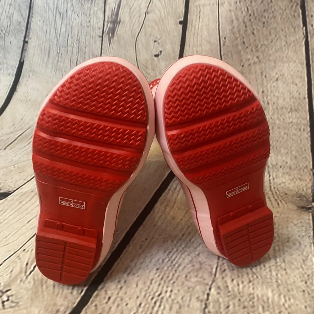 The Original Muck Boot Company Pink Red Rain Boots Girl’s Size 3 Size 4